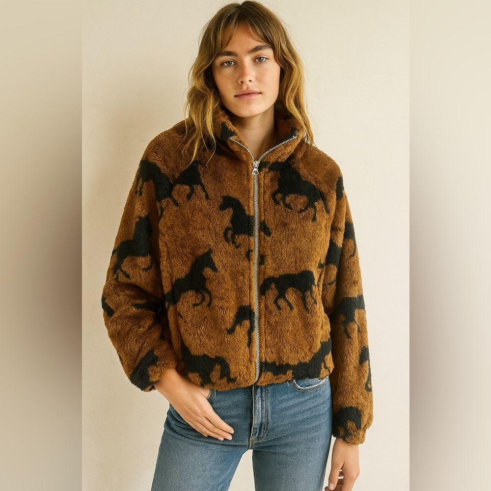 555. Soft Horse print Women's Jacket